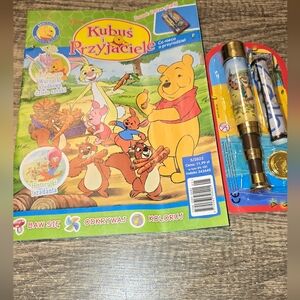New DISNEY Winnie the Pooh Polish Book With Collectible Toy